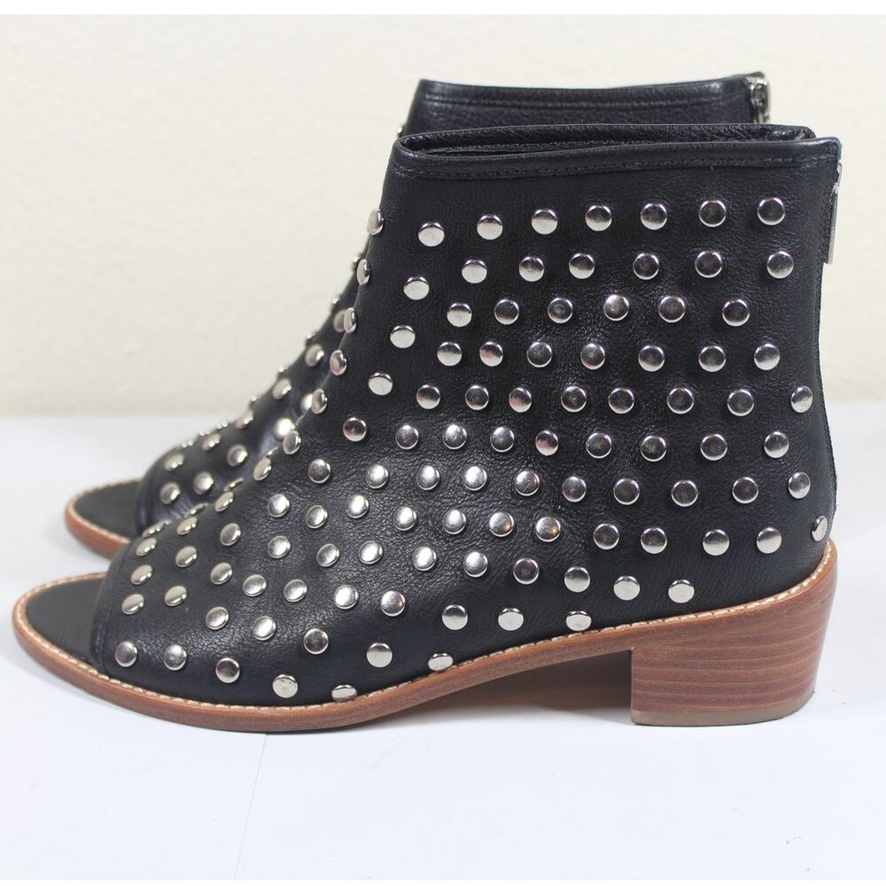 Loeffler Randall studded peep toe booties size 9.5 Black